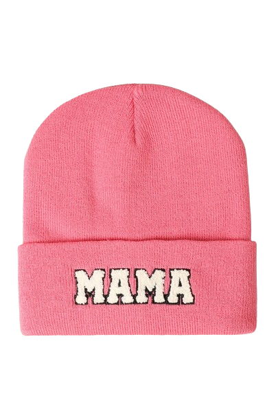 Chenille Patch Mama Beanie