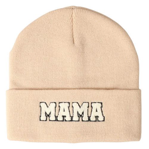 Chenille Patch Mama Beanie