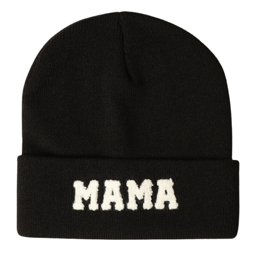 Chenille Patch Mama Beanie