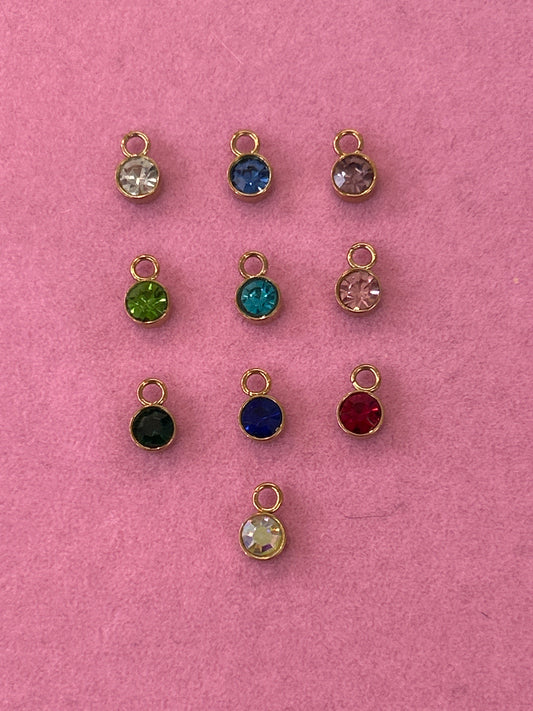 Round Birthstone Charms